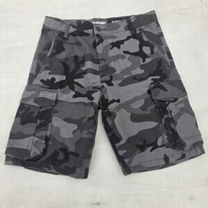 Wrangler Cargo Shorts Boys 16 Regular Gray Camo Adjustable Classic Straight
